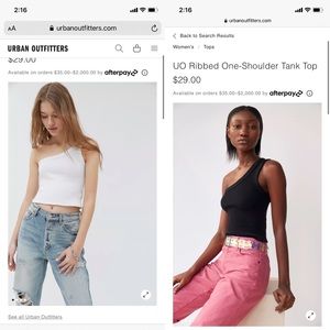 Bundle of TWO Urban Outfitters Ribbed One-Shoulder